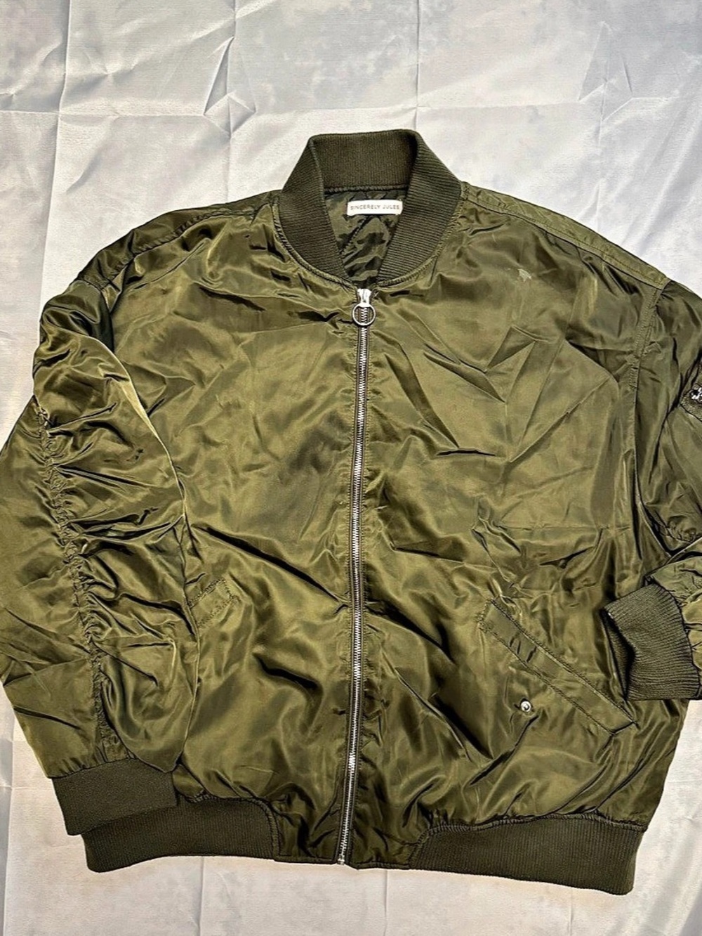 Sincerely Jules women Bomber Jacket Olive Size Medium